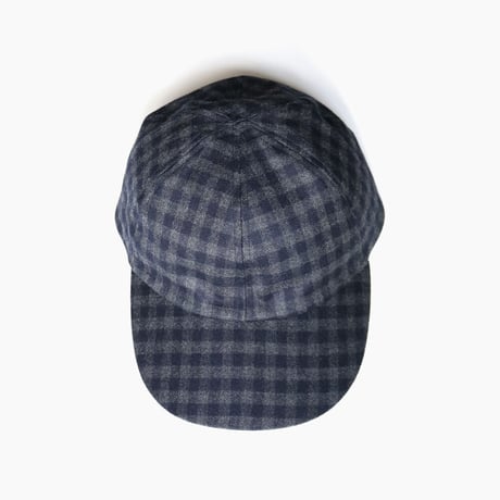 <COMESANDGOES> CHECK CAP - Gray×Navy