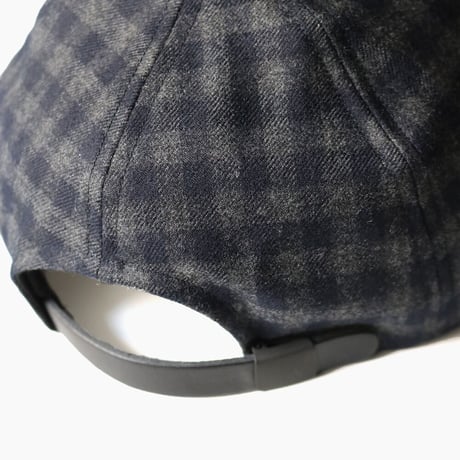 <COMESANDGOES> CHECK CAP - Gray×Navy
