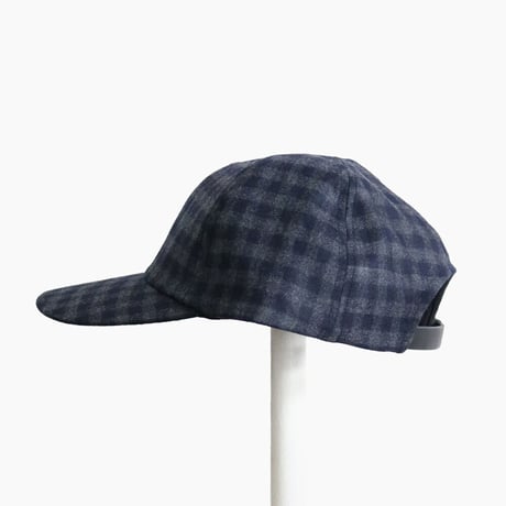 <COMESANDGOES> CHECK CAP - Gray×Navy