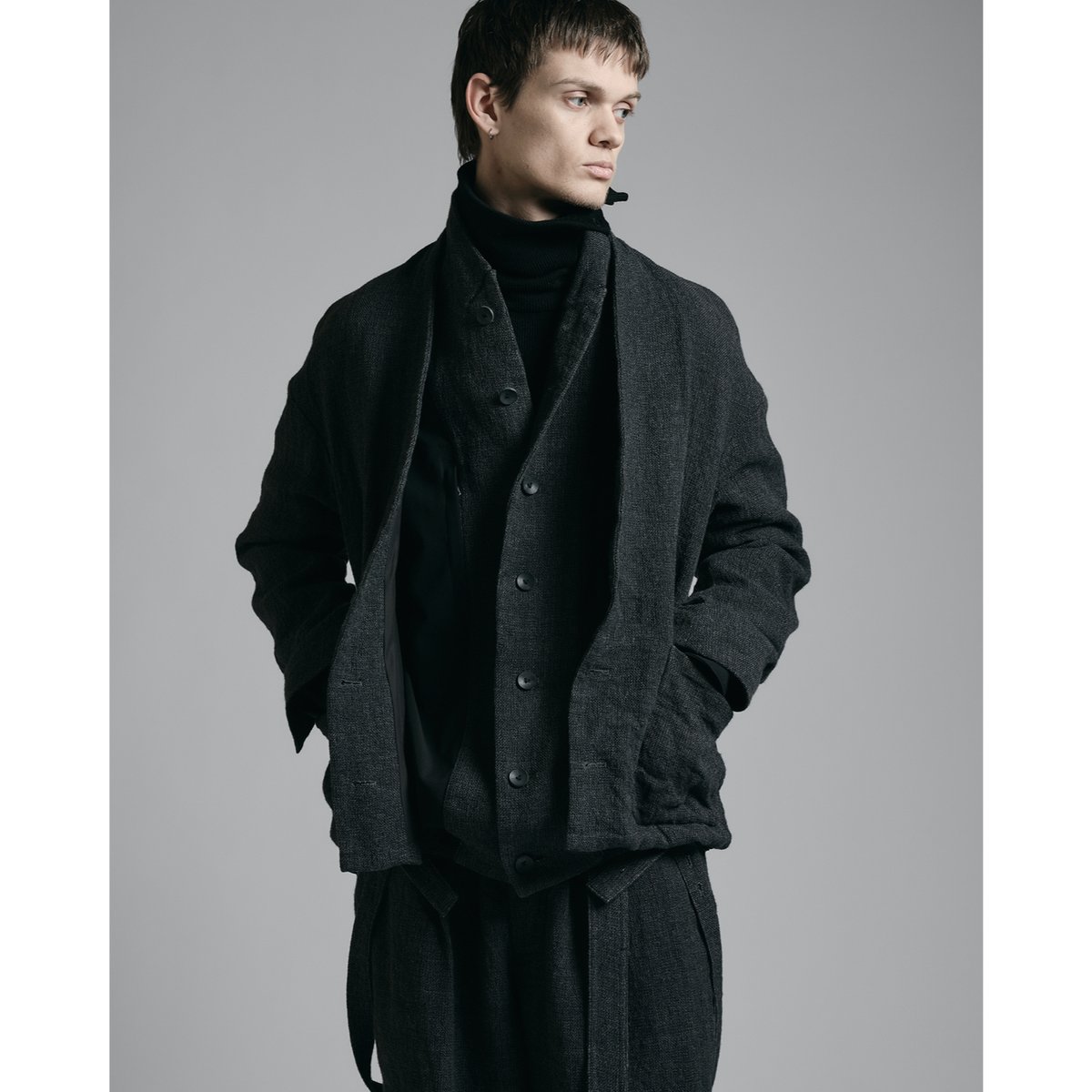 529060 The viridi-anne ウール シルク ジップ ジャケット 529060 The viridi-anne ウール シルク ジップ ジャケット