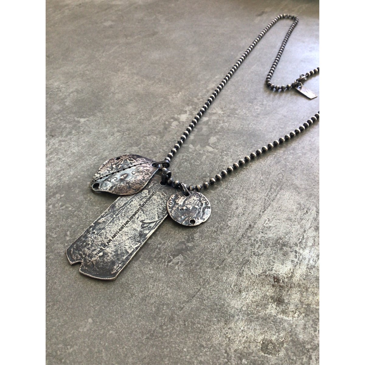 julius ユリウス　弾丸射抜き　タグ型　ネックレス JULIUS[ユリウス] / GORDINI DOG TAG NECKLACE ドックタグ