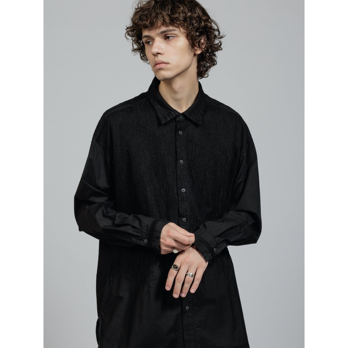 The Viridi-anne / VI-3851-02 / エンブロイダリー クロス シャツ