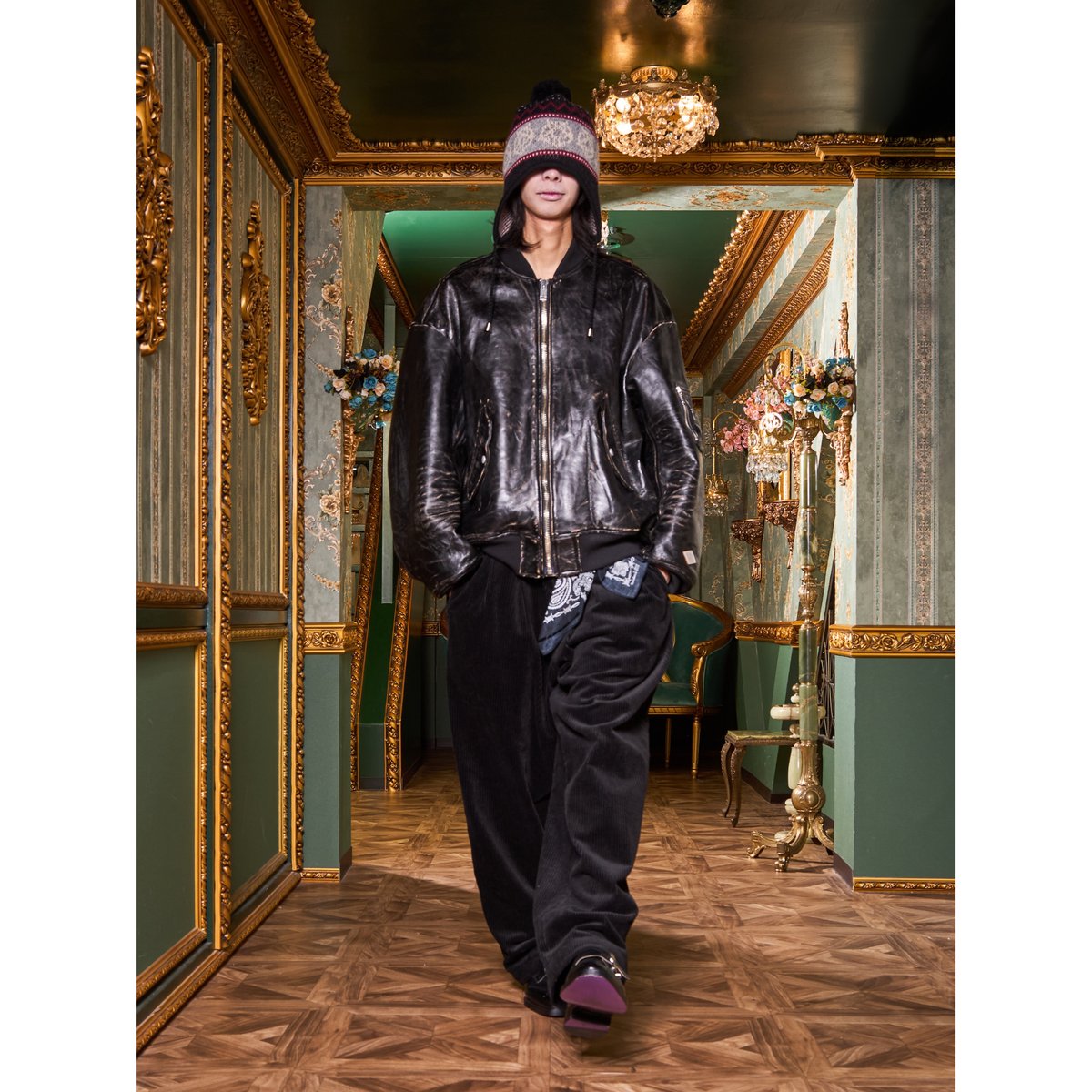 el conductor H / ボトム/2/コーデュロイ/BLU/PD21AP01B// el conductorH / CORDUROY COWBOY WIDE TROUSERS |