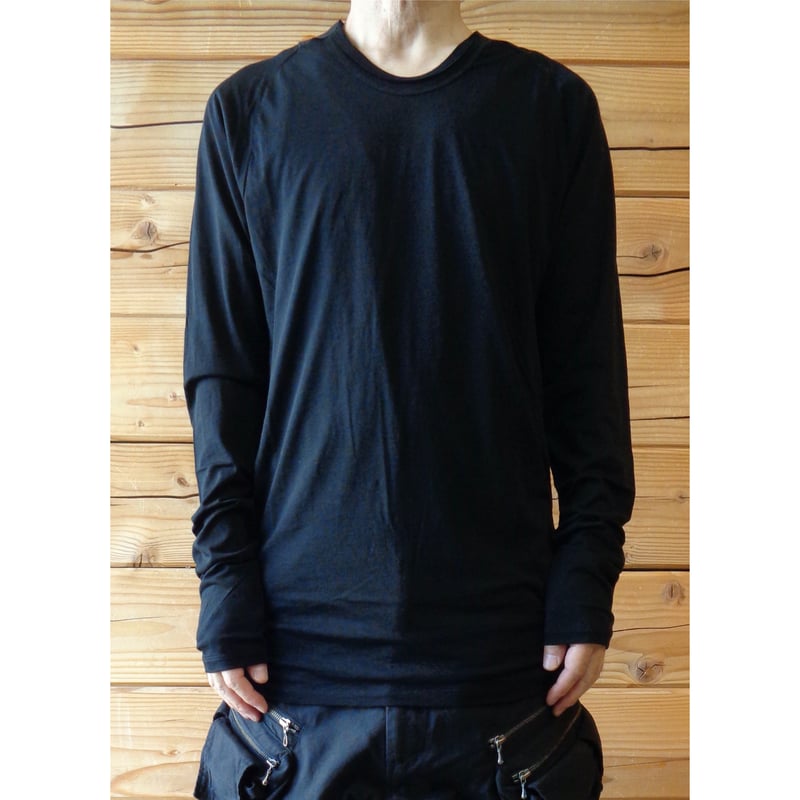 JULIUS パッチロングスリーブTシャツ カットソー ブラック637CPM25