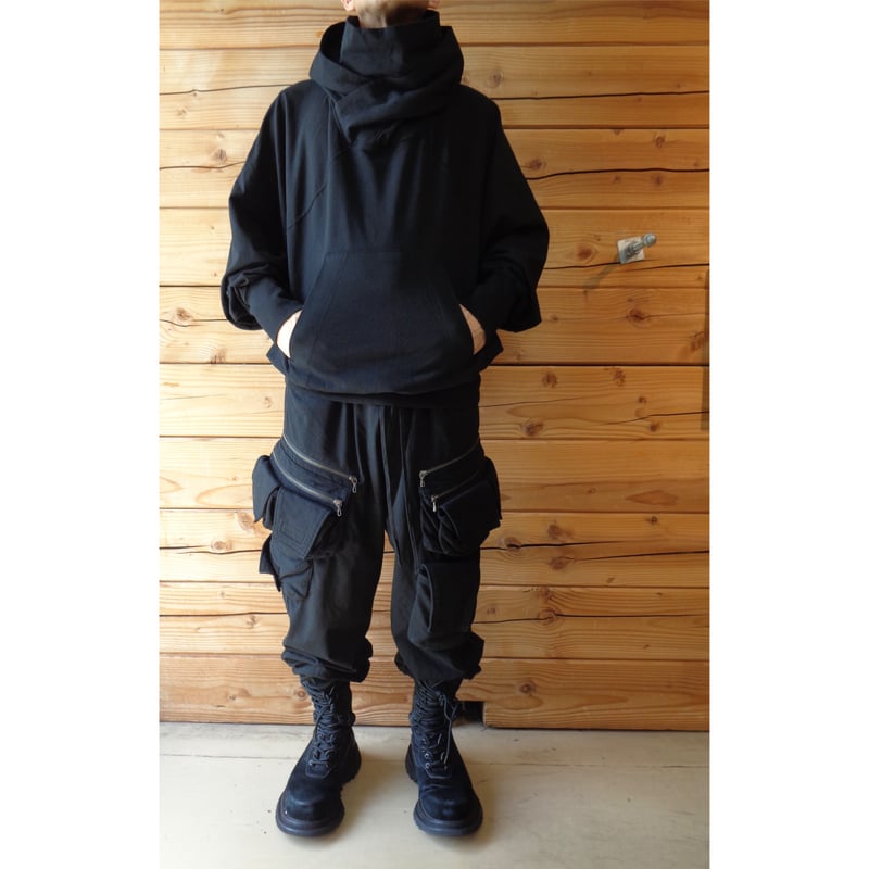 JULIUS LHPコラボ ニットデニム ダブルライダース 2 カウルネック JULIUS / 947CUM2 / Wネックフーディー | VIBE NAGANO