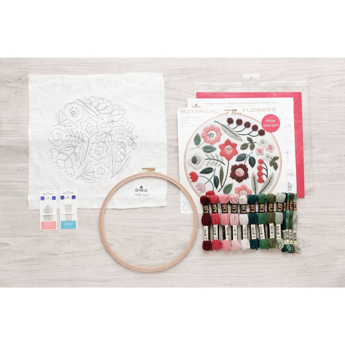 （7.6売出開始）DMC ボタニカルリースウール刺繍キット 5点セット 7.6売出開始）DMC ボタニカルリースウール刺繍キット 5点セット