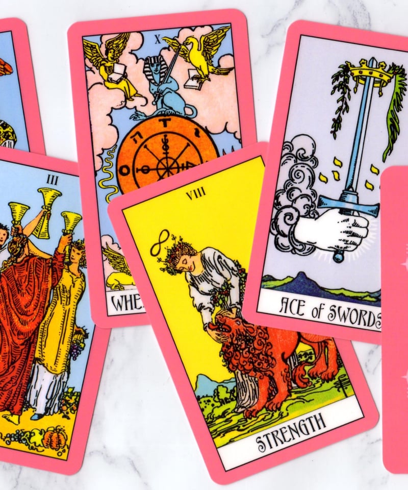 【即売れゴメン】新品 ヴィンテージピンク ライダーウェイト タロットカード 1312862639.jpg?1629445033