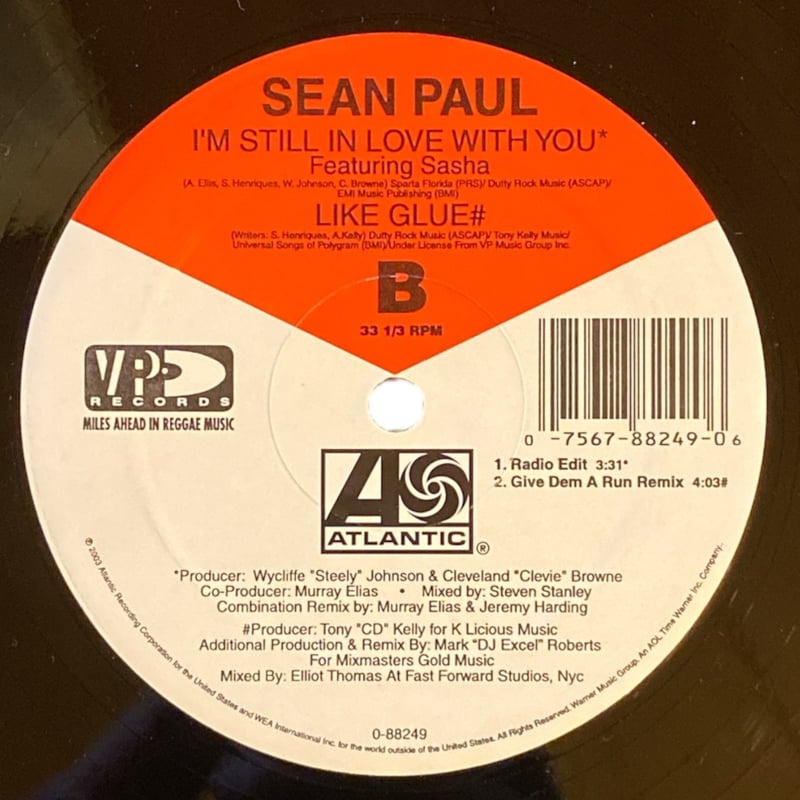 Sean Paul＆Sasha／I'm Still In Loveレゲエレコード I'M STILL IN LOVE WITH YOU - SEAN PAUL & SASHA