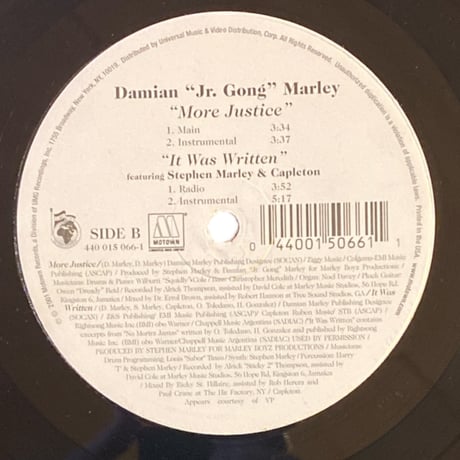 STILL SERCHING / MORE JUSTICE / IT WAS WRITTEN / DAMIAN "JR.GONG" MARLEY (12インチレコード)