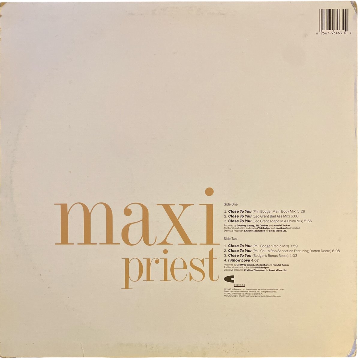 CLOSE TO YOU / MAXI PRIEST (12インチレコード) | レゲエとジャ