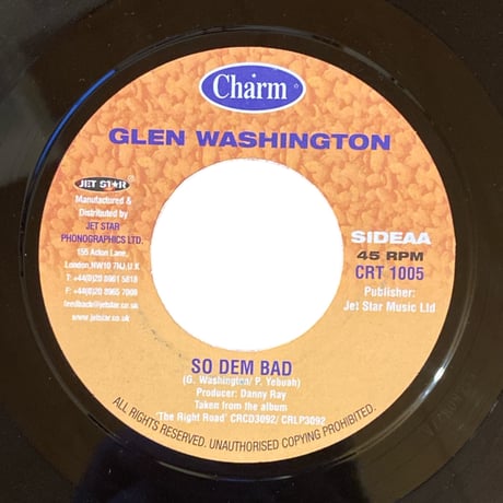 SECRET LOVER / SO DEM BAD / GLEN WASHINGTON (7インチレコード)