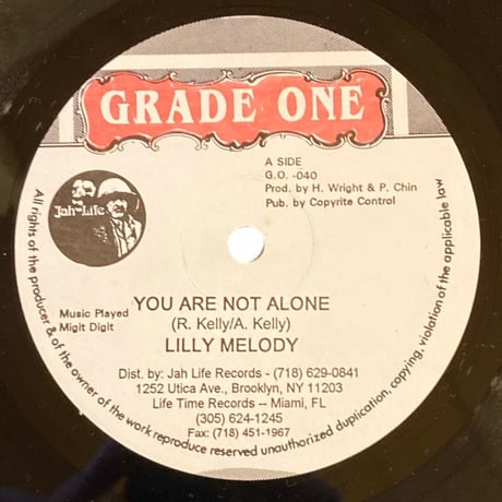YOU ARE NOT ALONE - LILLY MELODY / FOOL FOOL SOUND - C.MELODY, H.WRIGHT & L.THOMPSON (12インチレコード)