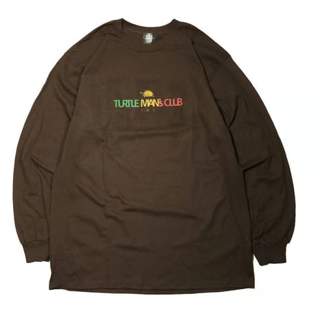 TURTLE MAN's CLUB /Logo "RASTA"Gradation  Long Sleeve T-Shirts（BLACK/BROWN）