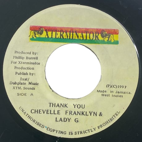THANK YOU / CHEVELLE FRANKLYN & LADY G (7インチレコード)