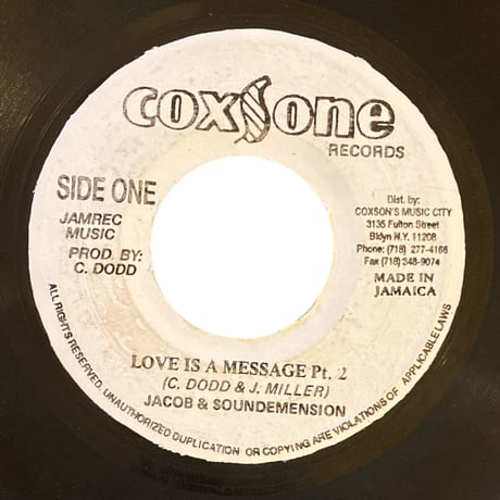 LOVE IS A MESSAGE / JACOB MILLER (7インチレコード)