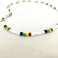 ⚪︎JA直輸入　necklace beads  white×rasta