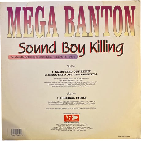 SOUND BOY KILLING / MEGA BANTON (12インチレコード)