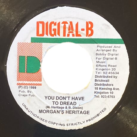 YOU DON'T HAVE TO DREAD / MORGAN HERITAGE (7インチレコード)