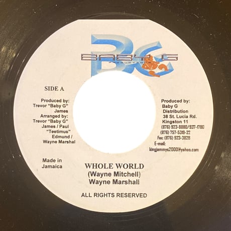 WHOLE WORLD / WAYNE MARSHALL (7インチレコード)