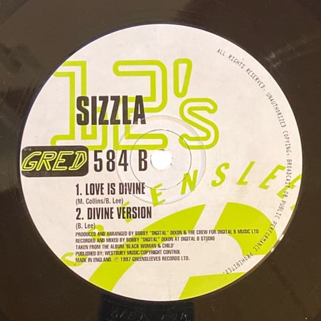 BLACK WOMAN & CHILD / LOVE IS DIVINE / SIZZLA (12インチレコード)