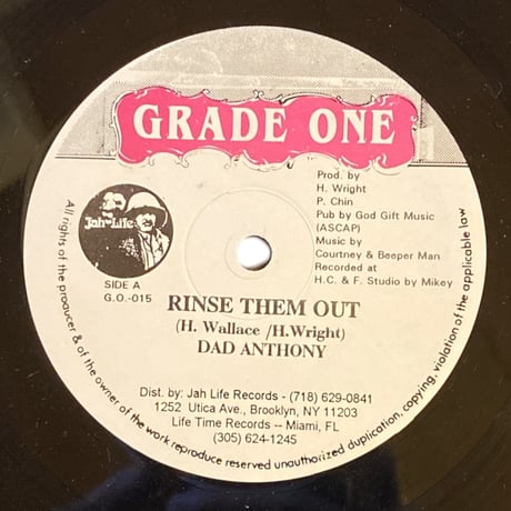 RINSE THEM OUT - PAD ANTHONY / BLACK CINDERELLA - ERROL DUNKLEY (12インチレコード)