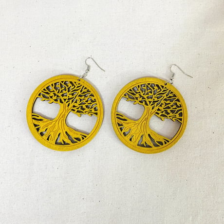 ⚪︎JA直輸入　ピアス Tree　黄