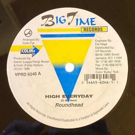 HIGH EVERYDAY - ROUND HEAD / SLOW HANDS - CHEVELLE FRANKLYN (12インチレコード)