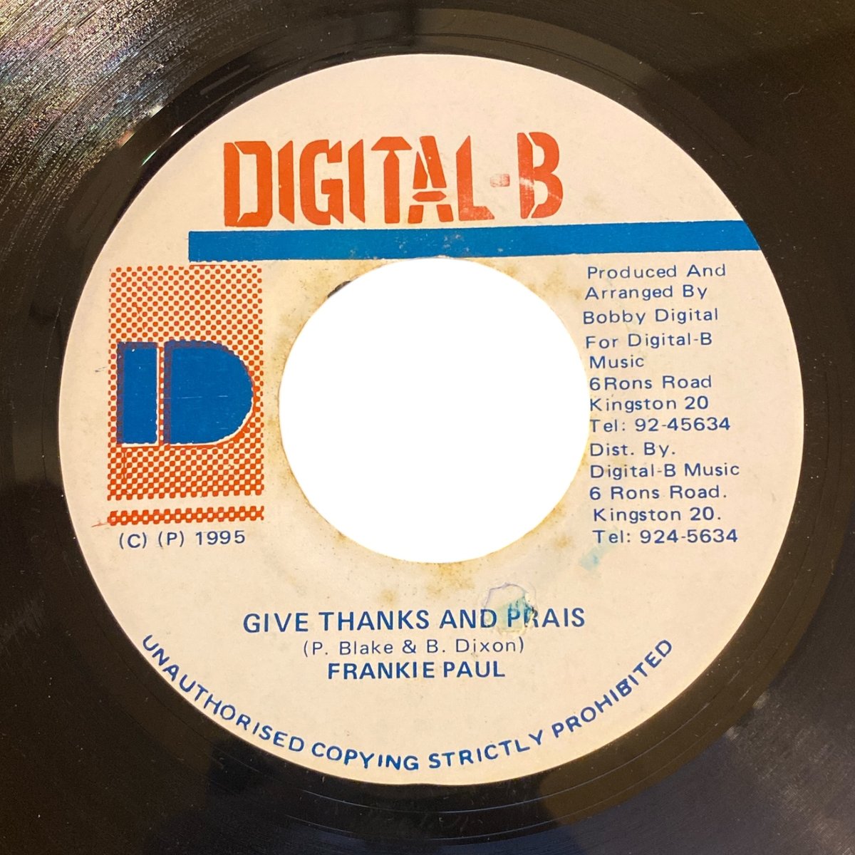 GIVE THANKS AND PRAIS / FRANKIE PAUL (7インチレコード)