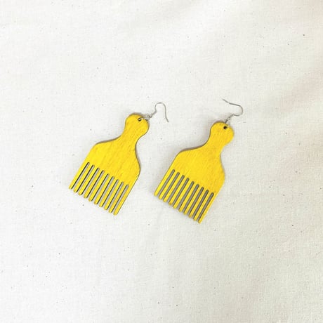 ⚪︎JA直輸入　ピアス ヘアコーム 黄色
