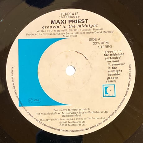 GROOVIN' IN THE MIDNIGHT - MAXI PRIEST / DREAMING - MAXI PRIEST & TERROR FABULOUS (12インチレコード)