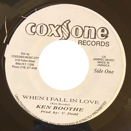WHEN I FALL IN LOVE / KEN BOOTHE (7インチレコード)