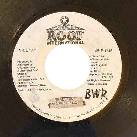 REAL THING / TONY CURTIS & JIGSY KING (7インチレコード)
