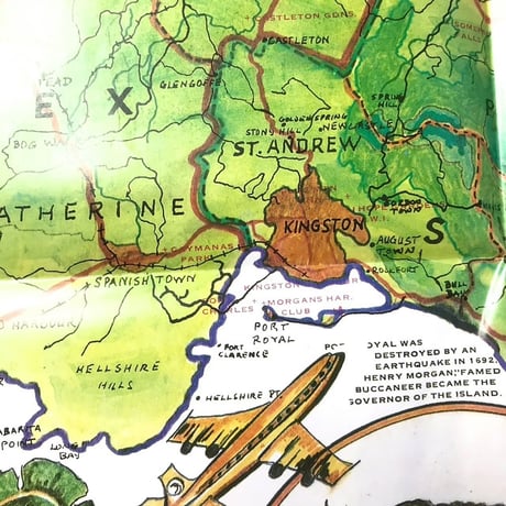 ジャマイカ直輸入！  "JAMAICA CLASSIC MAP" ジャマイカマップ ポスター〈数量限定〉