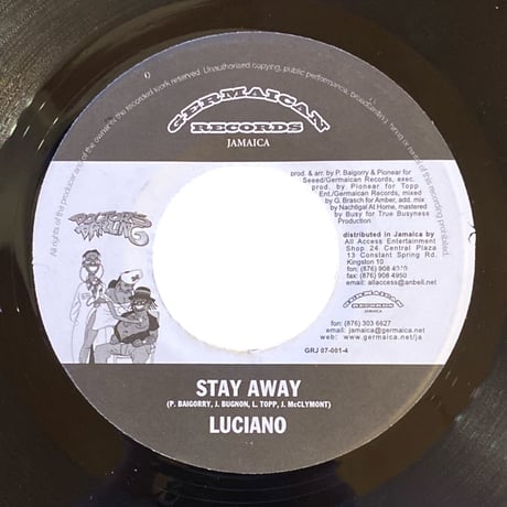 STAY AWAY - LUCIANO / LIFE IS NOT A GAME - TURBULENCE (7インチレコード)