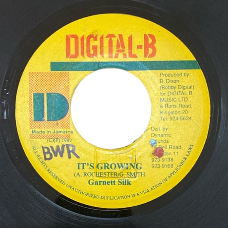 IT'S GROWING / GARNET SILK (7インチレコード)