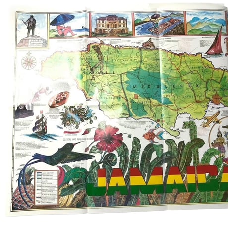 ジャマイカ直輸入！  "JAMAICA CLASSIC MAP" ジャマイカマップ ポスター〈数量限定〉
