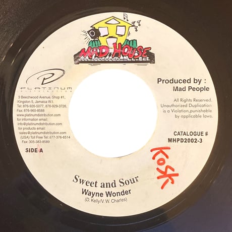 SWEET AND SOUR / WAYNE WONDER (7インチレコード)