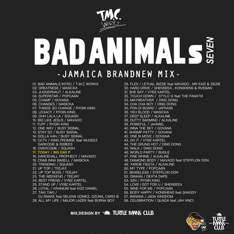 TURTLE MAN's  CLUB「BAD ANIMALS 7 -JAMAICA BRAND NEW MIX 」