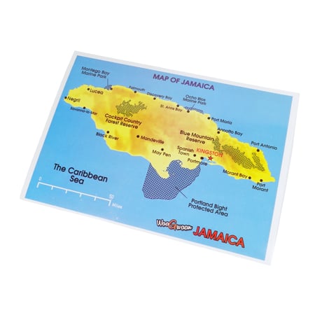 ジャマイカ直輸入　"JAMAICA MAP"　ポストカード