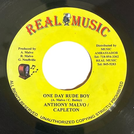 ONE DAY RUDE BOY / ANTHONY MALVO & CAPLETON (7インチレコード)
