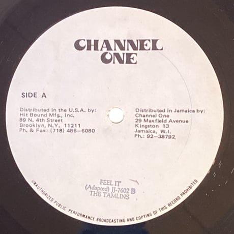 FEEL IT / HARD TO CONFESS / THE TAMLINS (12インチレコード)