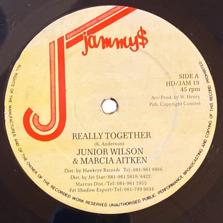 REALLY TOGETHER / MY, MY, MY, / JUNIOR WILSON & MARCIA AITKEN / ALTON BLACK (12インチレコード)