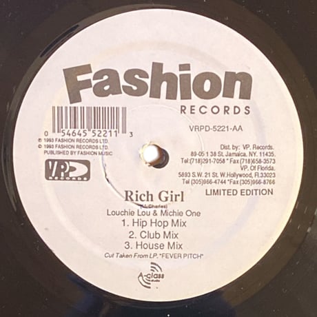 RICH GIRL / LOUCHIE LOU & MICHIE ONE (12インチレコード)