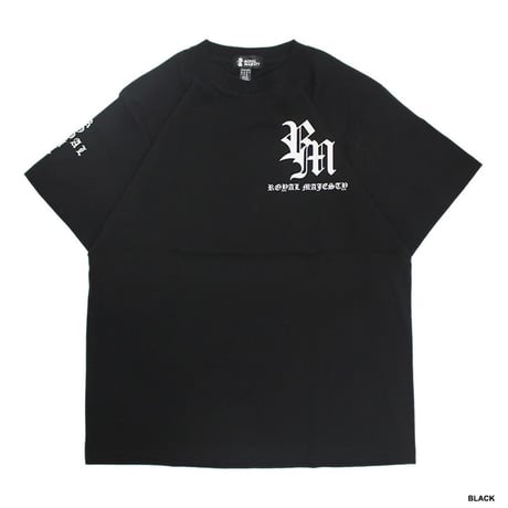 ROYAL MAJESTY / OLD ENGLISH CROSS ON SLEEVE T-SHIRTS【BLACK】