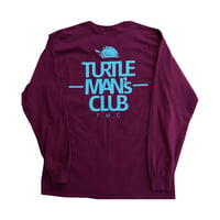 TURTLE MAN's CLUB "SIMPLE" L/SLEEVE T-SHIRTS"  BURGUNDY×SKY BLUE