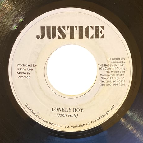 LONELY BOY / JOHN HOLT (7インチレコード)