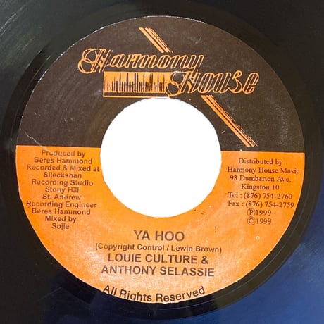 YA HOO / ANTHONY SELASSIE & LOUIE CULTURE (7インチレコード)