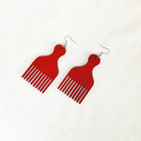 ⚪︎JA直輸入　ピアス ヘアコーム 赤