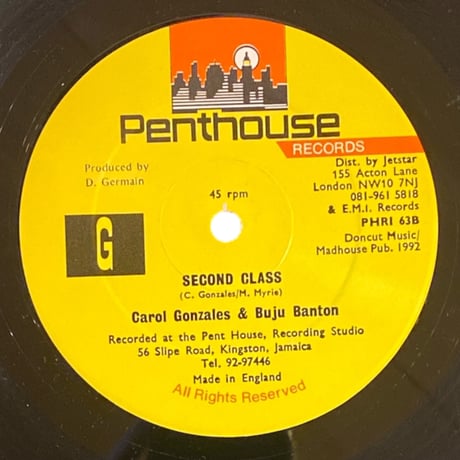 SECOND CLASS / CAROL GONZALES / CAROL GONZALES & BUJU BANTON (12インチレコード)