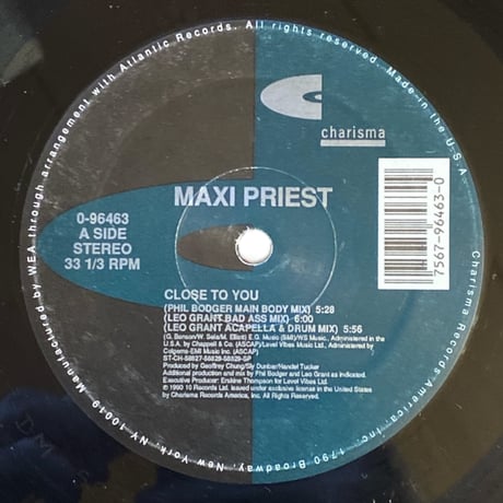 CLOSE TO YOU / MAXI PRIEST (12インチレコード)